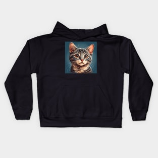 Retro Cute Cat Vintage Style Funny Cat - Love Cats Kids Hoodie